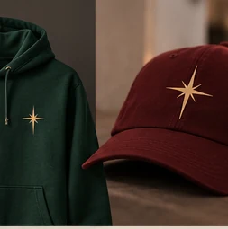 Mockup topi merah dengan bintang