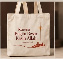 Mockup tote bag krem